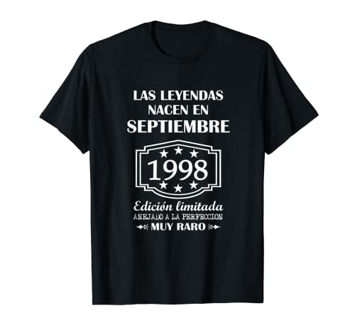 Las Leyendas nacen en Septiembre de 1998 cumpleaños Camiseta