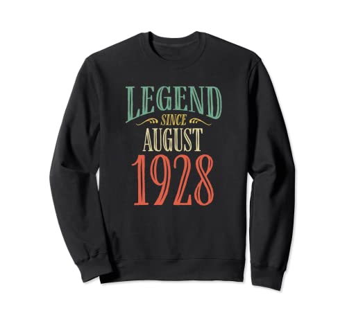 Leyenda desde agosto 1928 Diseño de cumpleaños Sudadera