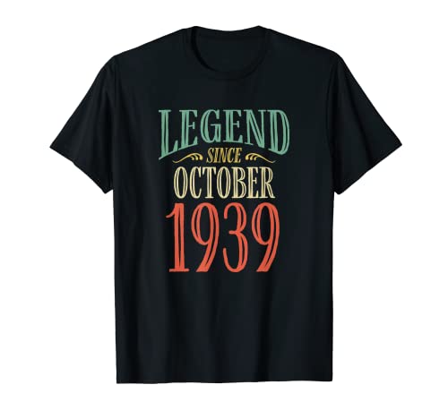 Leyenda desde octubre de 1939 Diseño de cumpleaños Camiseta
