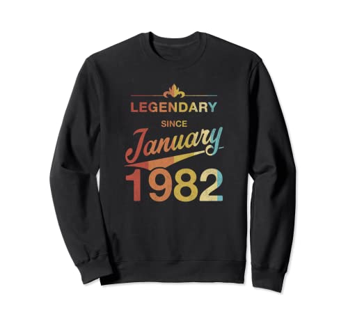 40 cumpleaños Nacido en enero de 1982 Vintage 40 años Sudadera