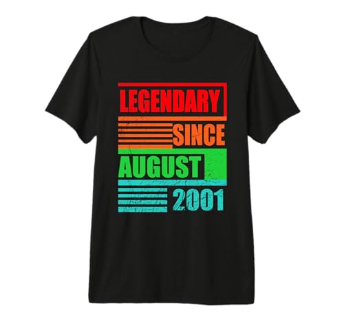 25 cumpleaños Legendario Desde Agosto de 2001 cumpleaños Camiseta Premium