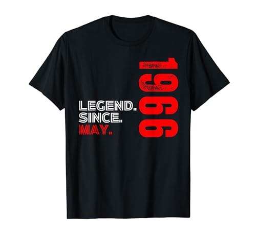 Nacido en mayo de 1966 Leyenda de cumpleaños vintage desde mayo de 1966 Camiseta