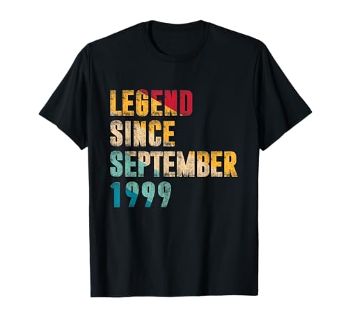Leyenda de Regalos de 26 años Desde septiembre de 1999 26 cumpleaños Camiseta