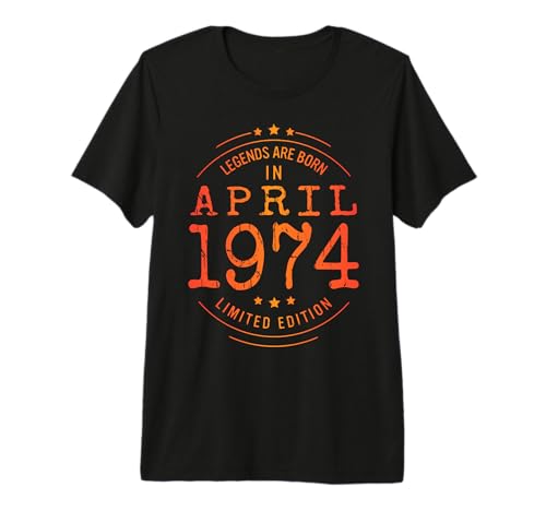 Cumpleaños, Abril de 1974, edición Limitada, Vintage, cumpleaños Camiseta Premium