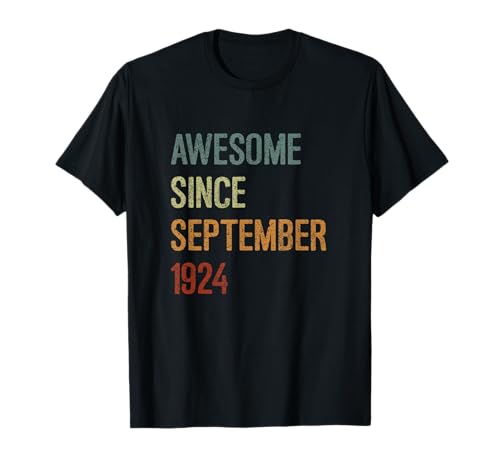 Impresionante desde septiembre de 1924, regalo de cumpleaños divertido retro Camiseta