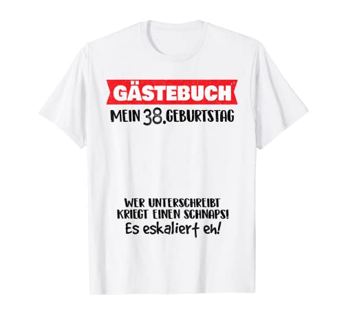 Divertido libro de visitas de 38 años de cumpleaños Camiseta