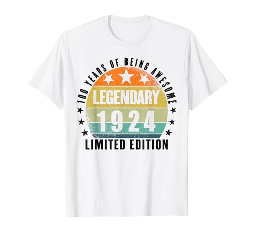 Edición limitada 100 cumpleaños Nacido en 1924 Camiseta