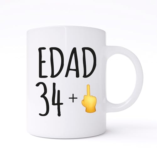 COOLPRESENTS Taza 35 cumpleaños hombre o mujer Original, Taza desayuno, Personalizada, Regalos...