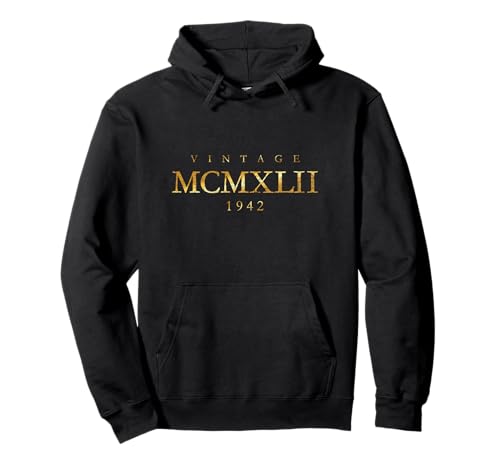 Vintage MCMXLII 1942 (Amarillo Antiguo) Cumpleaños 1942 Sudadera con Capucha