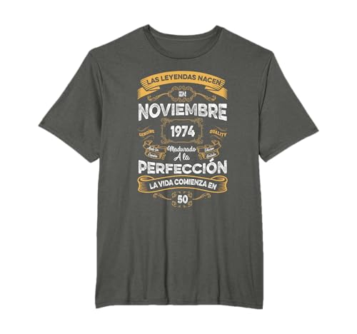 Mujer Leyendas Noviembre 1974 Hombre Mujer 50 Años Cumpleaño Camiseta