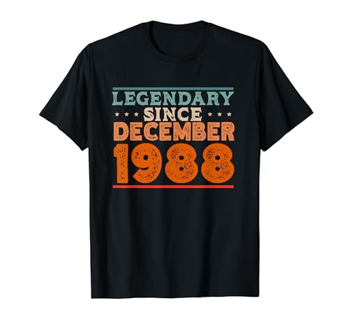 Legendario desde diciembre de 1988 retro vintage fiesta de cumpleaños Camiseta