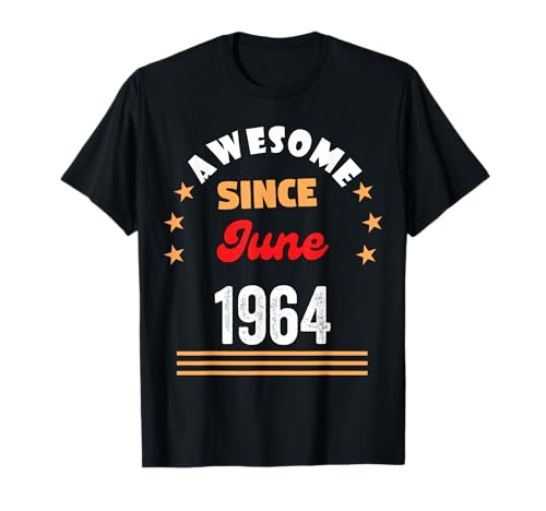 Cumpleaños de Junio de 1964 Impresionante Desde 1964 Junio Vintage Camiseta
