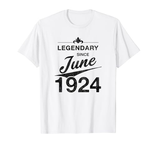 100 cumpleaños Nacido en Junio de 1924 Vintage 100 años Camiseta