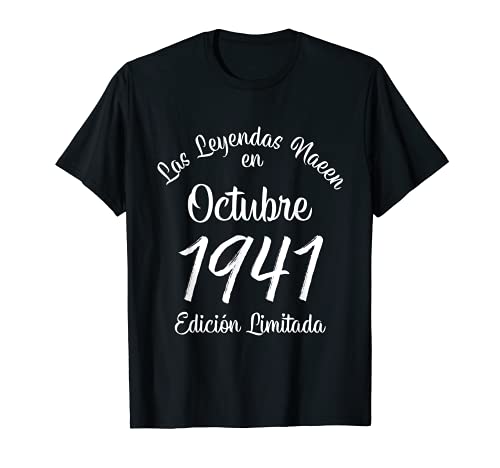Las Leyendas nacen en Octubre de 1941 Regalo de 80 años Camiseta