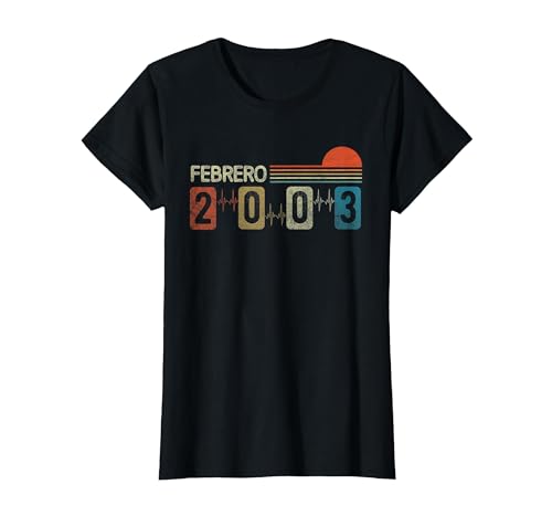 Febrero 2003 Vintage - 23 Años Regalo Cumpleaños Hombre Camiseta, Mujer, Negro, XL