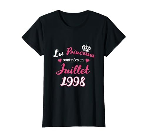 Las princesas nacieron en julio 1998 Cumpleaños Fiesta Camiseta