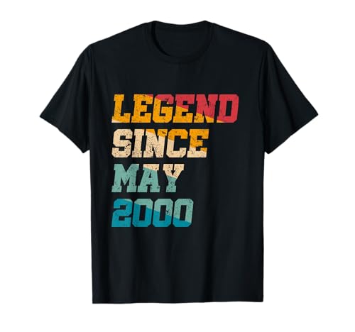 Leyenda de 25 años desde mayo de 2000 Vintage 25 cumpleaños Camiseta