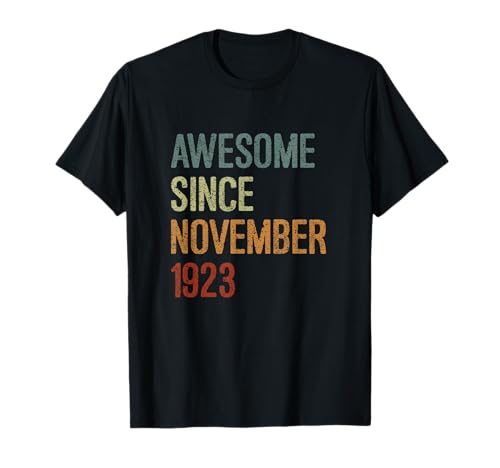 Impresionante desde noviembre de 1923, regalo de cumpleaños divertido retro Camiseta