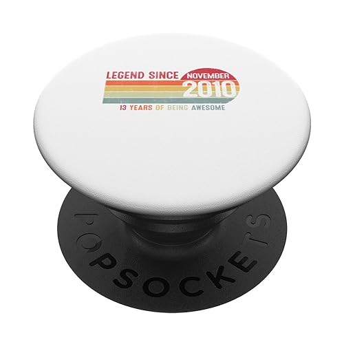 Vintage 2010 13 cumpleaños decoración leyenda desde noviembre 2010 PopSockets PopGrip Intercambiable