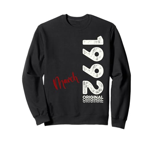 33.º cumpleaños Hombre Original Marzo de 1992 33 años Sudadera