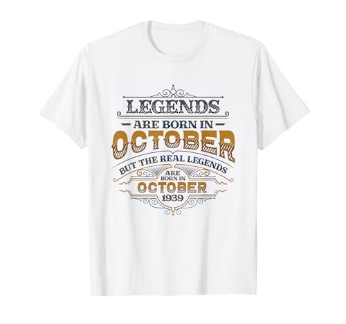 Las leyendas nacen en octubre de 1939 Cumpleaños para hombres Camiseta