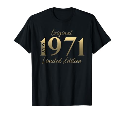 55 cumpleaños Hombre Mujer Regalo Mayo 1971 Camiseta