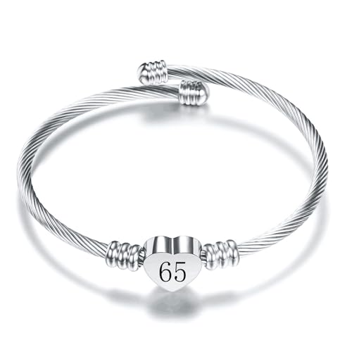 Aosyoisk Pulsera de Cumpleaños para Mujer, Regalo de Plata de Corazón, Joyería para 7-70 Años