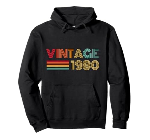 Vintage 1980 Cumpleaños 1980 Nacido en 1980 Año 1980 Sudadera con Capucha