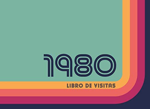 1980 Libros de Visitas: Libro de visitas para fiestas de cumpleaños de estilo retro para que la...