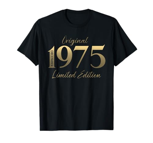 50 cumpleaños Hombre Mujer Regalo Diciembre 1975 Camiseta