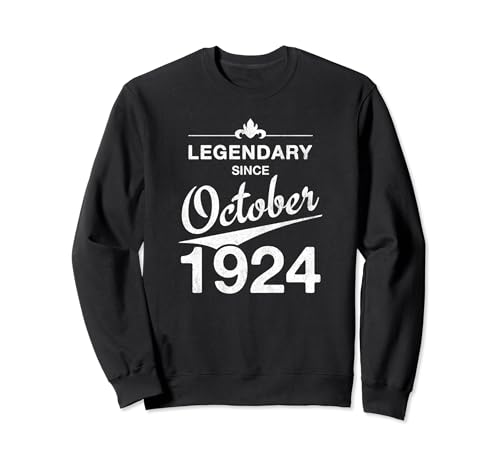 100 cumpleaños Nacido en Octubre de 1924 Vintage 100 años Sudadera