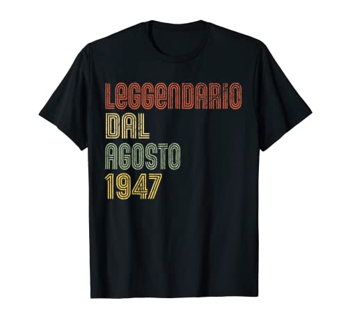 Vintage 1947 Años Cumpleaños Agosto Hombre 1947 75 Años Camiseta