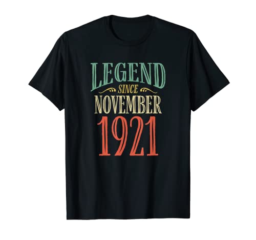 Leyenda desde noviembre 1921 Diseño de cumpleaños Camiseta
