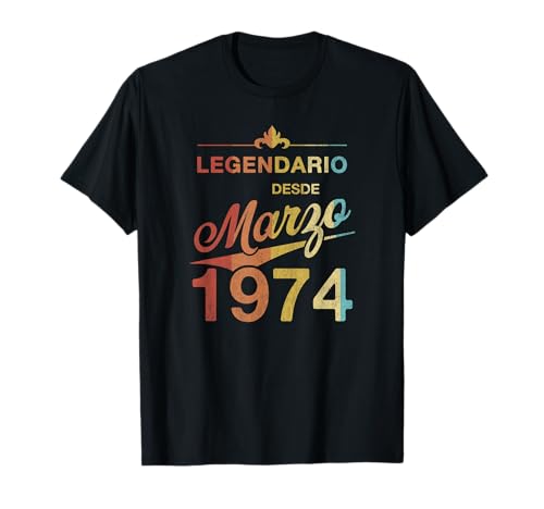 50 cumpleaños Nacido en Marzo de 1974 Vintage 50 años Camiseta