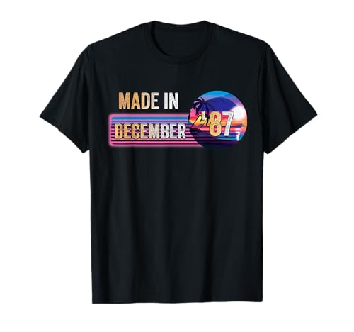 Hecho en diciembre de 1987 Impresionante Desde 1987 cumpleaños Vintage Camiseta