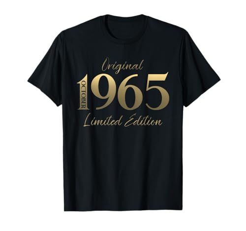60 cumpleaños Hombre Mujer Regalo Octubre 1965 Camiseta