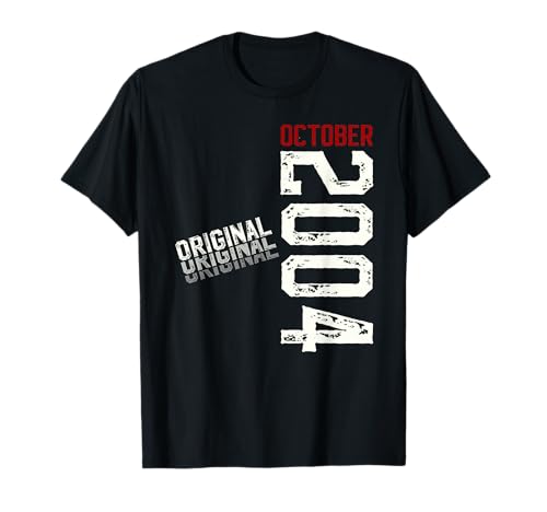 21 cumpleaños Hombre Mujer Regalo Octubre 2004 Camiseta
