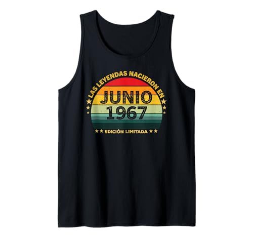 58 Años Cumpleaños Vintage Nacido En Junio 1967 Camiseta sin Mangas
