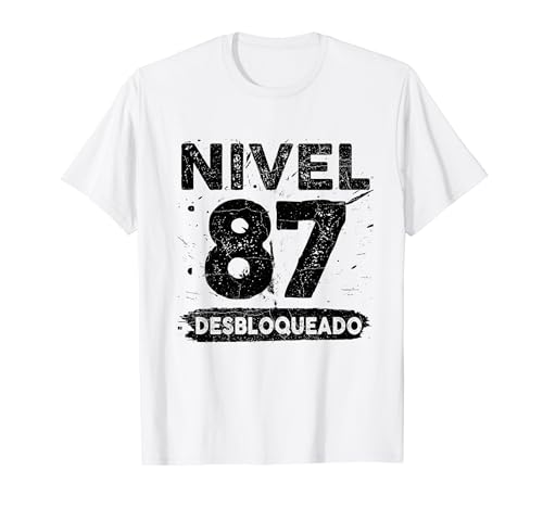 Nivel 87 Desbloqueado años 87 cumpleaños Camiseta