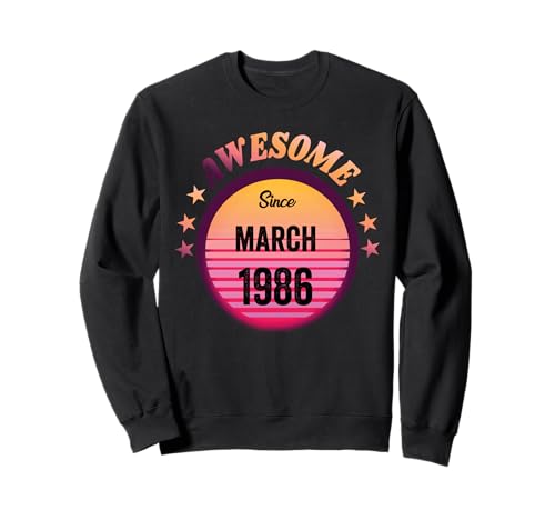 Impresionante Desde Marzo 1986 Cumpleaños 1986 Marzo Vintage Sudadera
