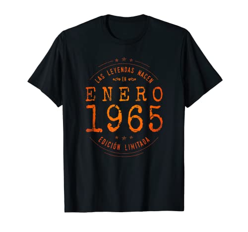 58 años Cumpleaños Las Leyendas nacen en Enero de 1965 Camiseta