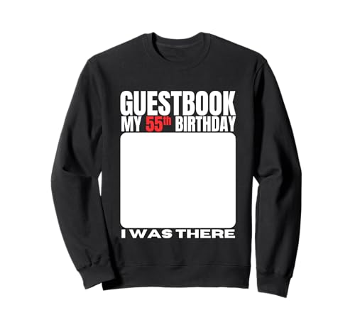 Letrero para fiesta de cumpleaños de 55 años, libro de visitas, mi Sudadera