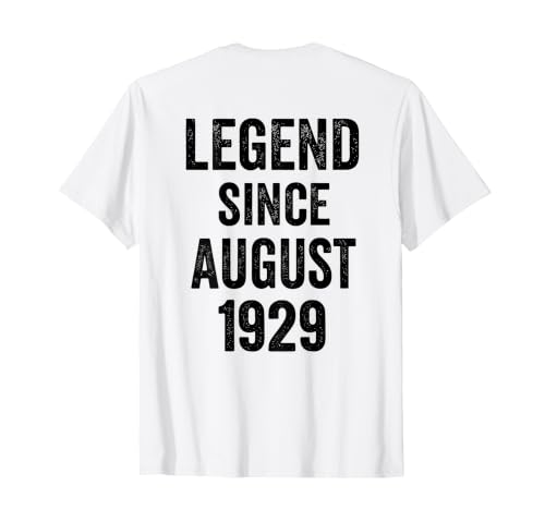 (Back) 97 Decoraciones de cumpleaños 97 años Agosto 1929 97 cumpleaños Camiseta