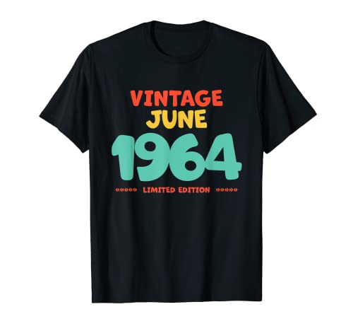 Vintage 1964 Junio Leyenda Nacida En Junio 1964 Cumpleaños Camiseta