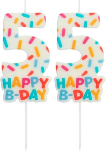 Folat 24115 Velas de Pastel - Vela Cozy Sprinkles Número 5-7 cm Adornos para pasteles para fiestas...