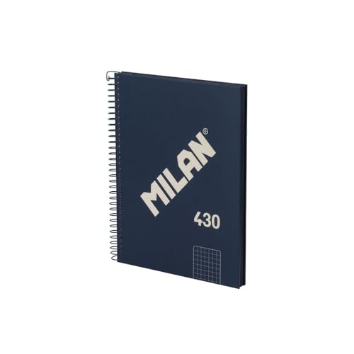 MILAN® Cuaderno A5 con tapa dura, cuadrícula 5 x 5 mm, 80 hojas de 95 gr/m², colección 430, azul