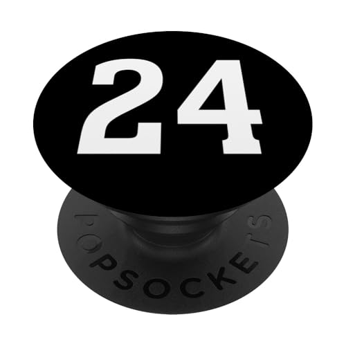 Número Veinticuatro #24 Uniforme del Equipo Deportivo Cumpleaños 24 PopSockets PopGrip Adhesivo