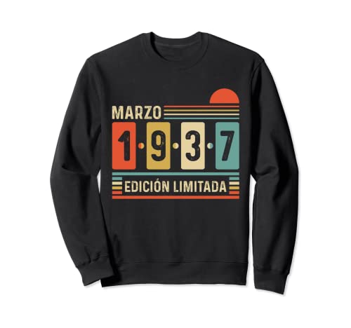 85 Años Nacido En Marzo 1937 Vintage 85 Cumpleaños Sudadera