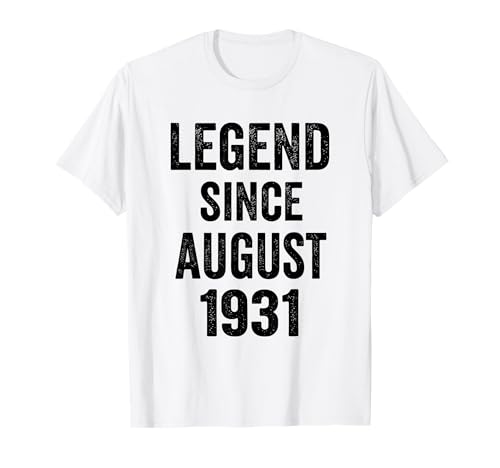 Decoraciones de cumpleaños 95 para Hombre, 95 años, Agosto de 1931, 95 cumpleaños Camiseta