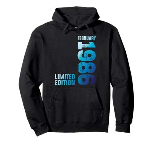 Febrero 1986 Año 1986 Retro 1986 Vintage Edición 1986 Sudadera con Capucha